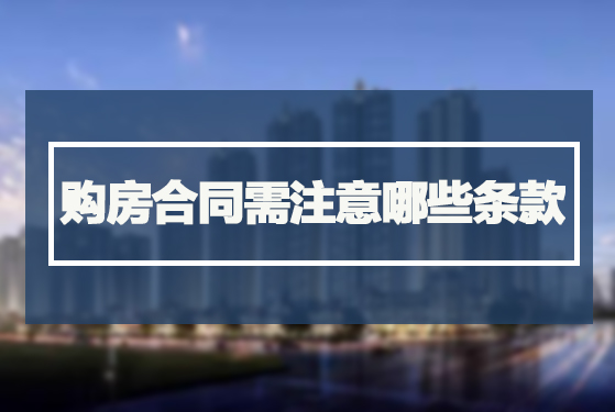 购房合同需注意哪些条款