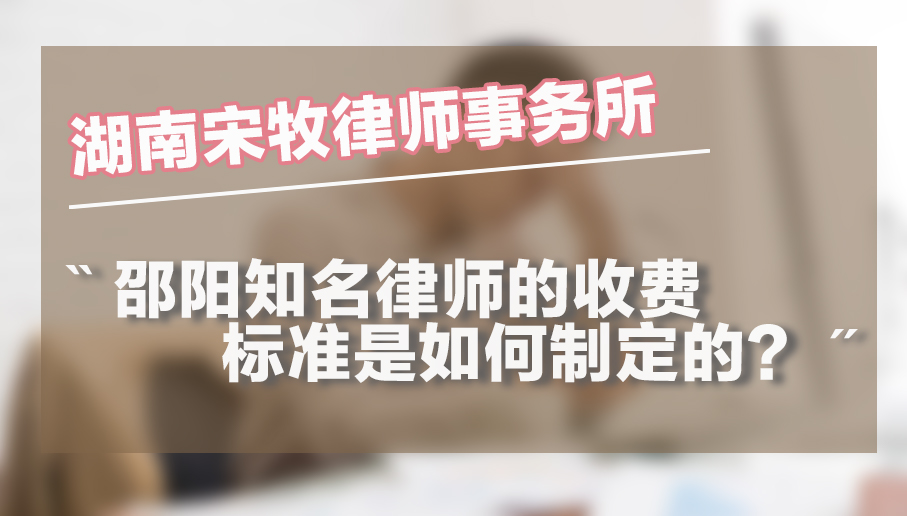 邵阳知名律师的收费标准是如何制定的